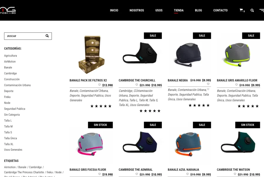 diseño web ecommerce maskngo